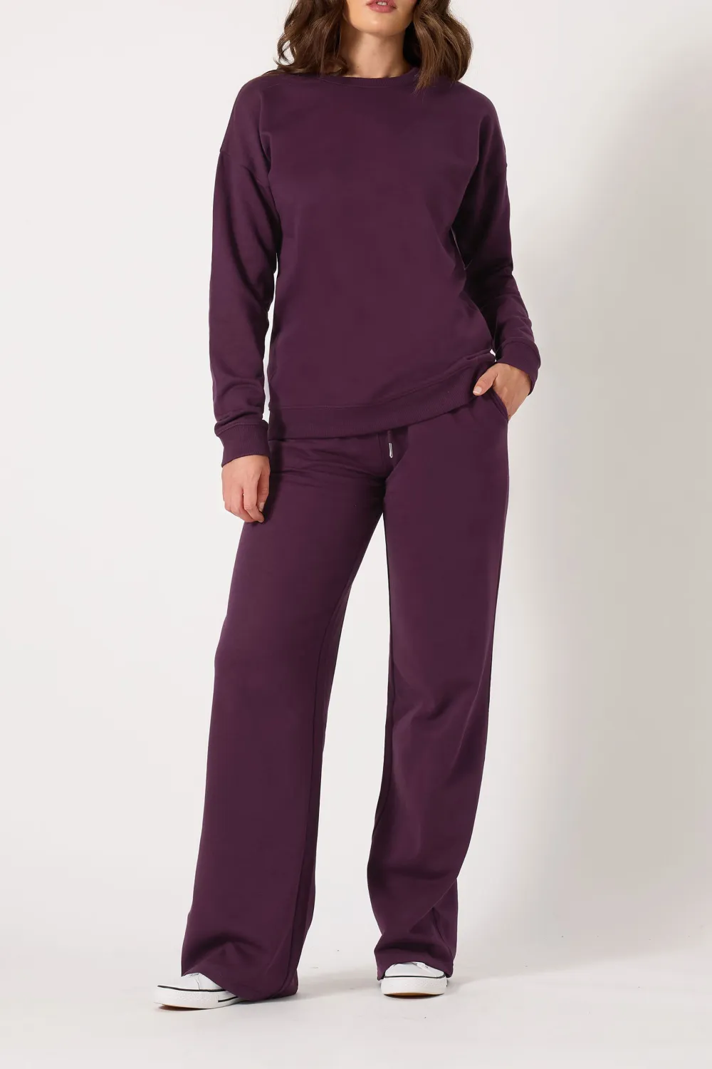 Round Neck Drawstring Hoodie