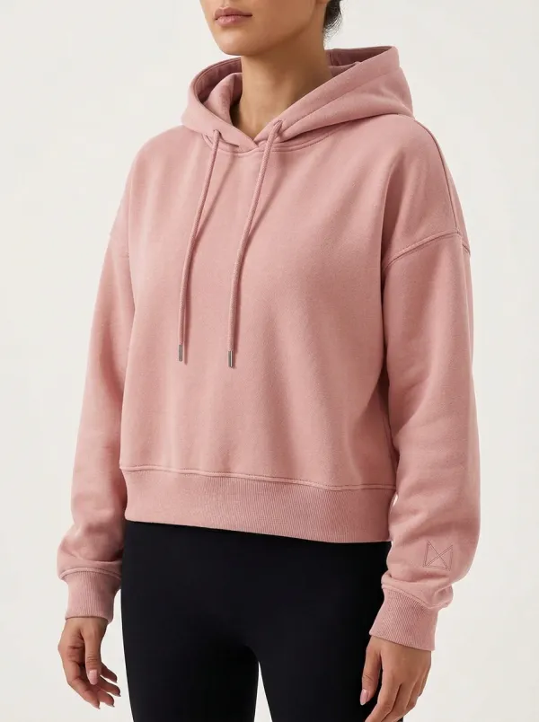 Women's Minimalist Solid Grey Plain Printed Hoodie