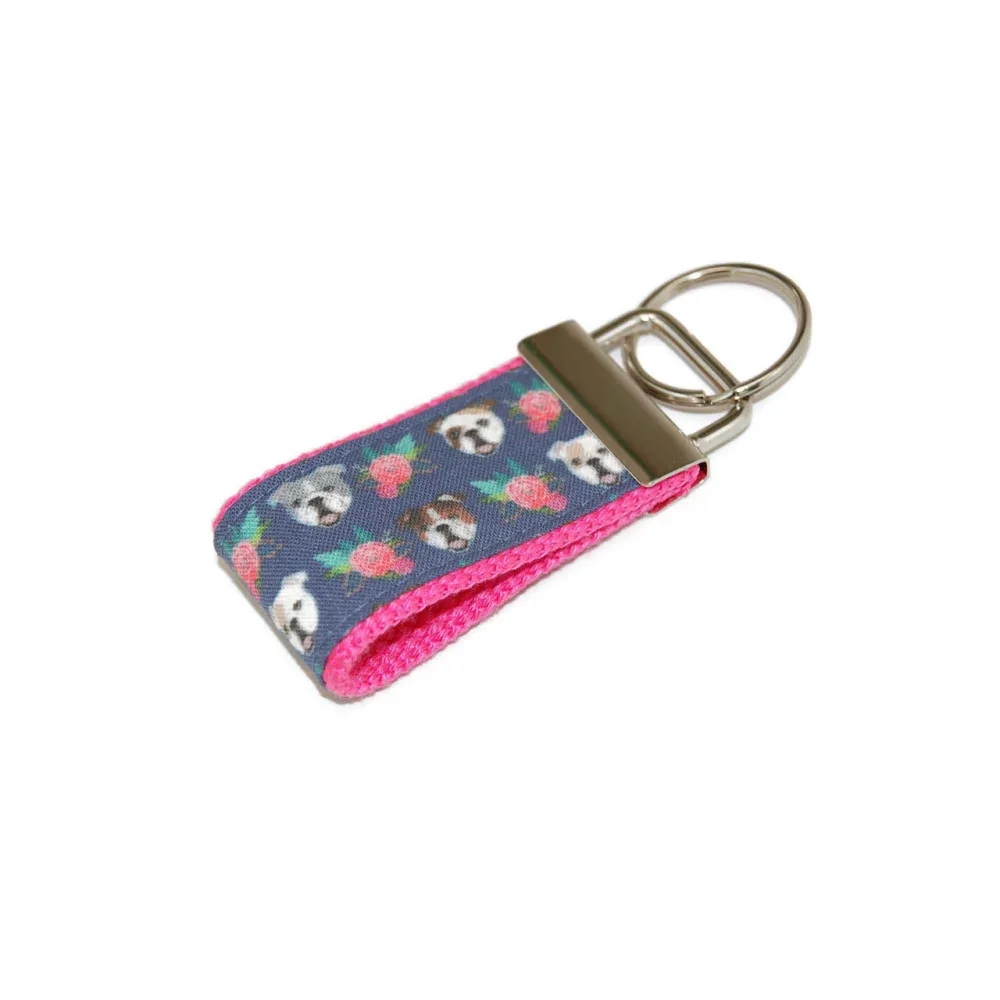 Bulldog Rose Garden Inspired Keychain