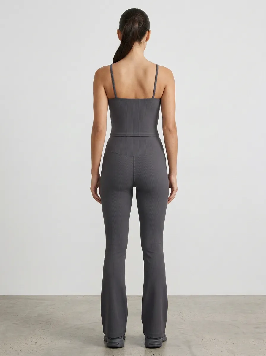 Yoga-Inspired Two-Piece Women's Tank Top Flare Pants Active Set