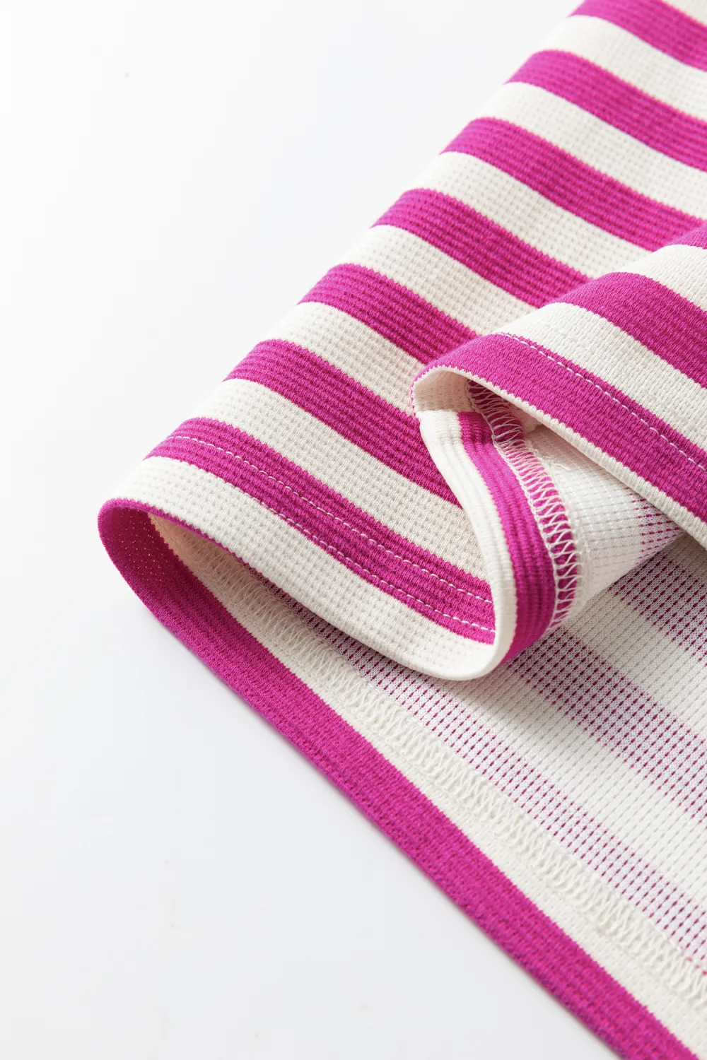 Rose Stripe Short Puff Sleeve Tee