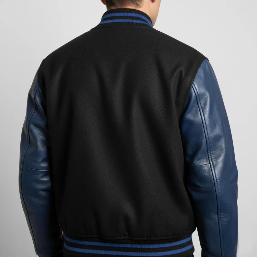 Sporty Wool Leather Varsity Jacket