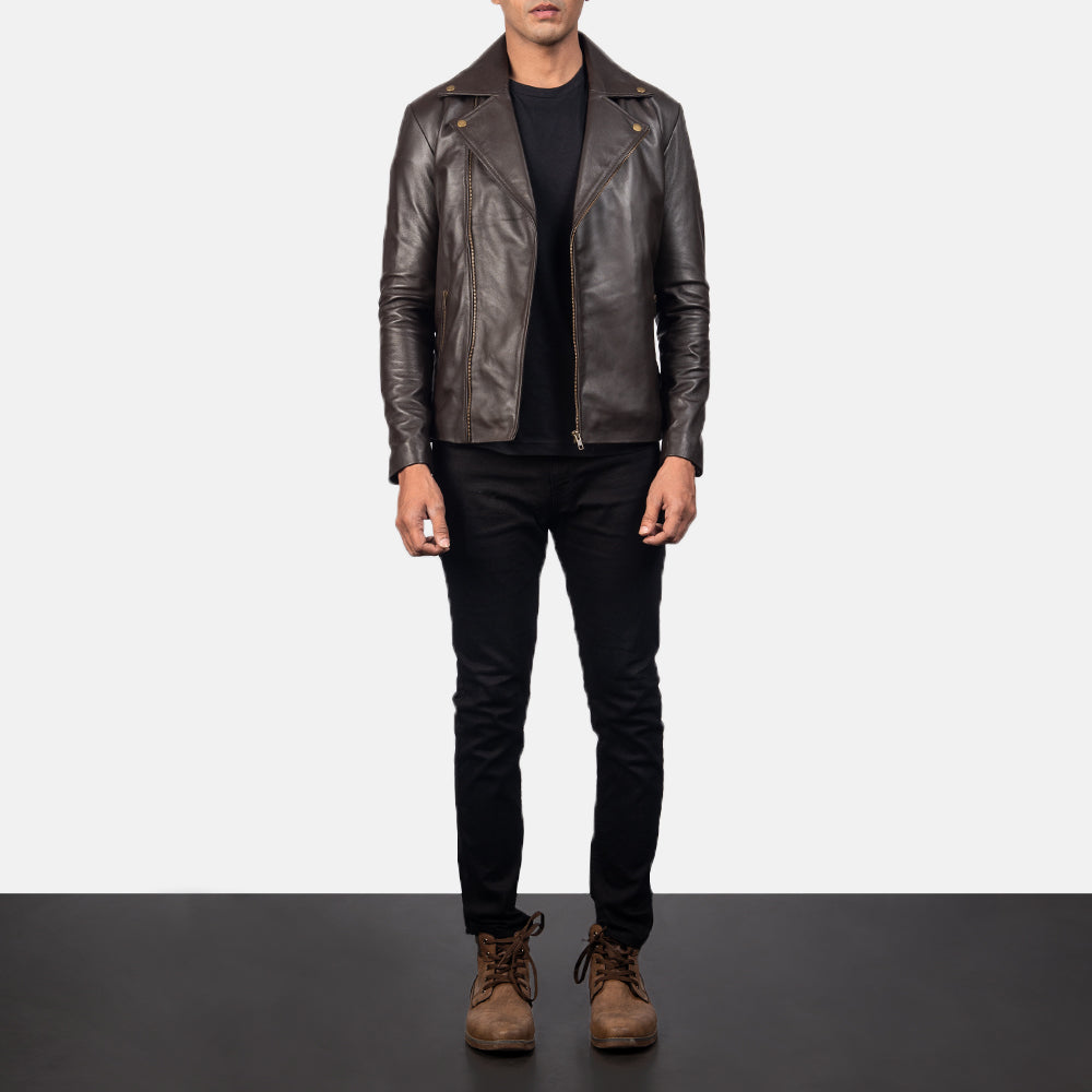 Men's Field Style Biker Leather Jacket