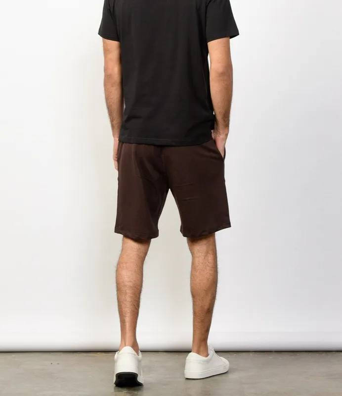 Walnut Brown Cotton Terry Shorts