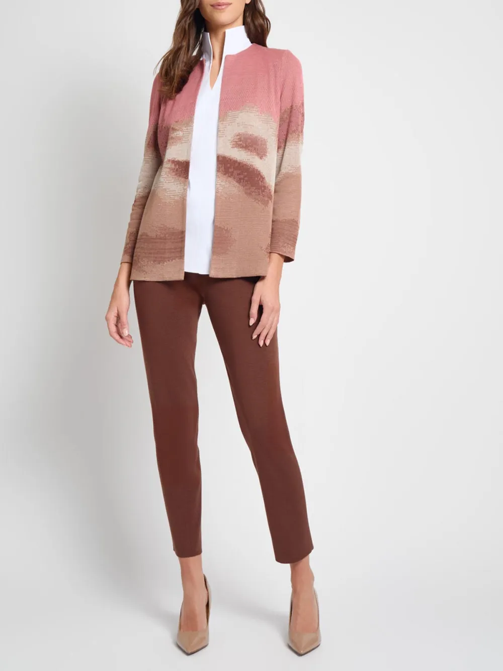 Solid Color Mid Waist Pants