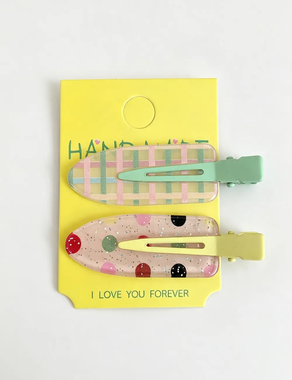 Plaid Polka Dot Snap Hair Clip