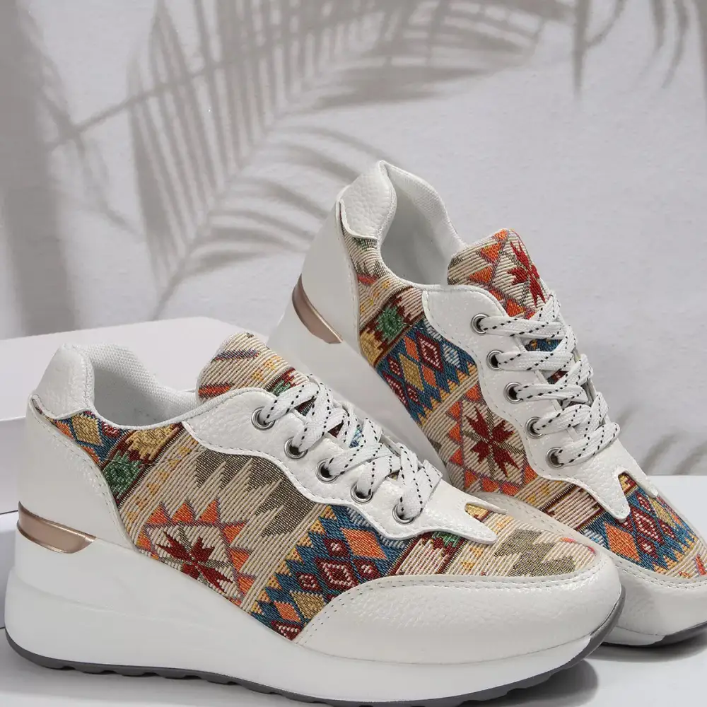 Modern Lace-Up Wedge Sneakers