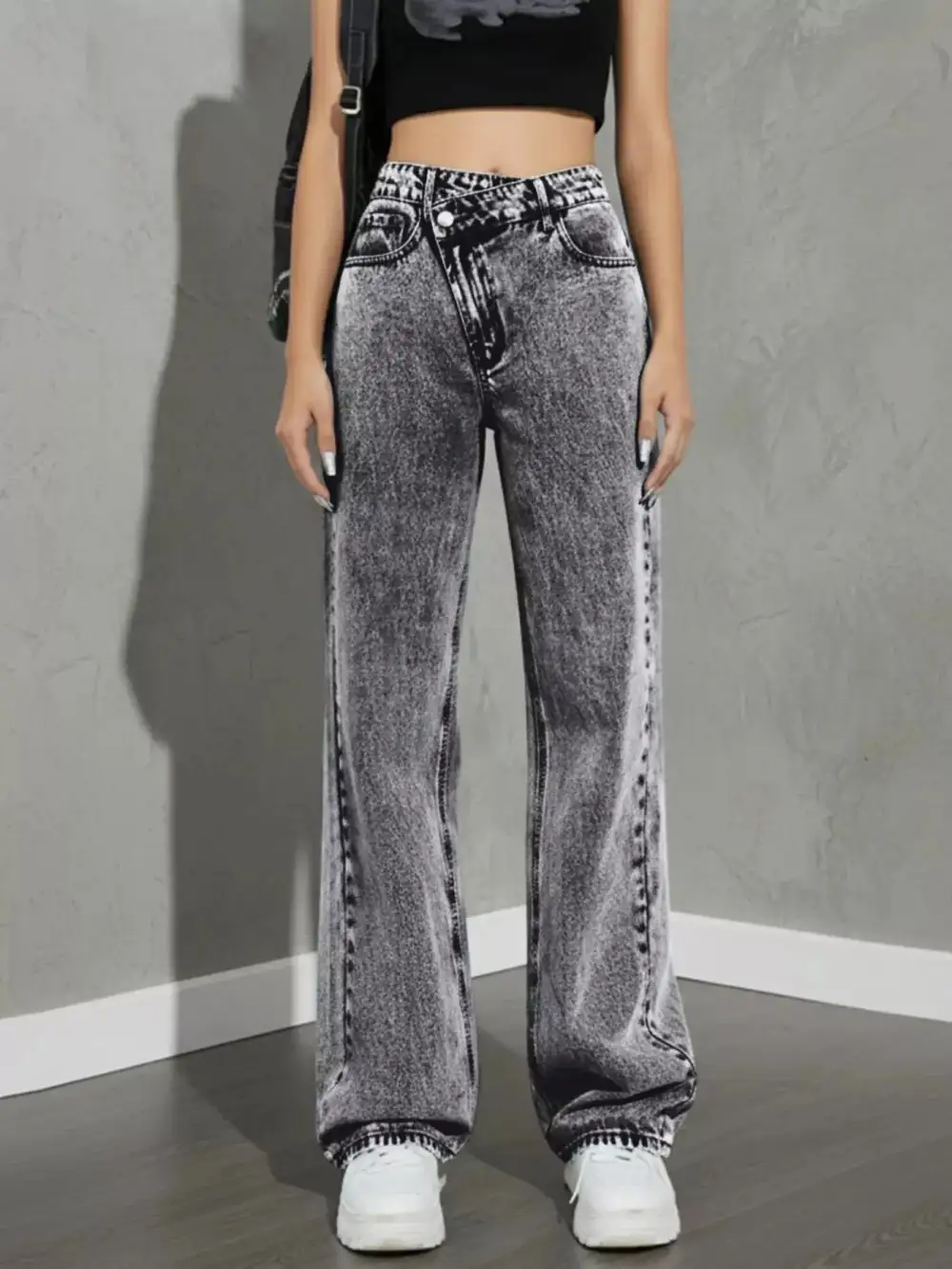 Front-Closure High-Waist High-Rise Denim Jeans