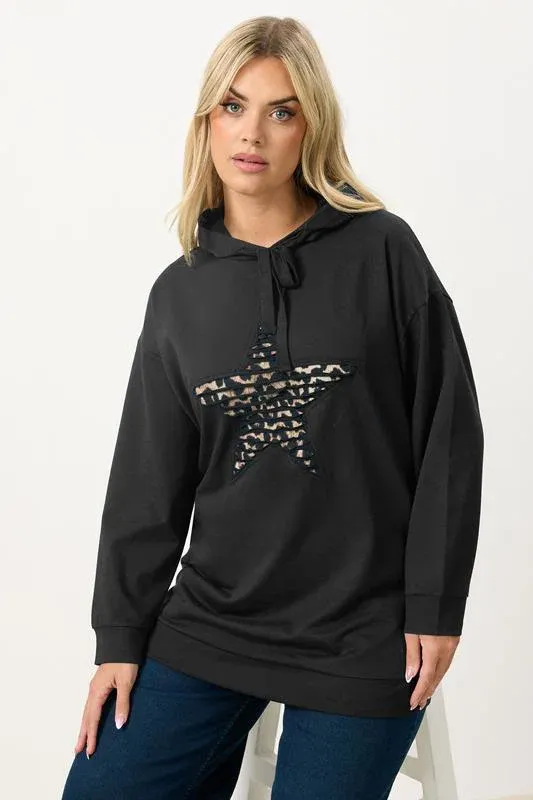 Black Leopard Star Hoodie