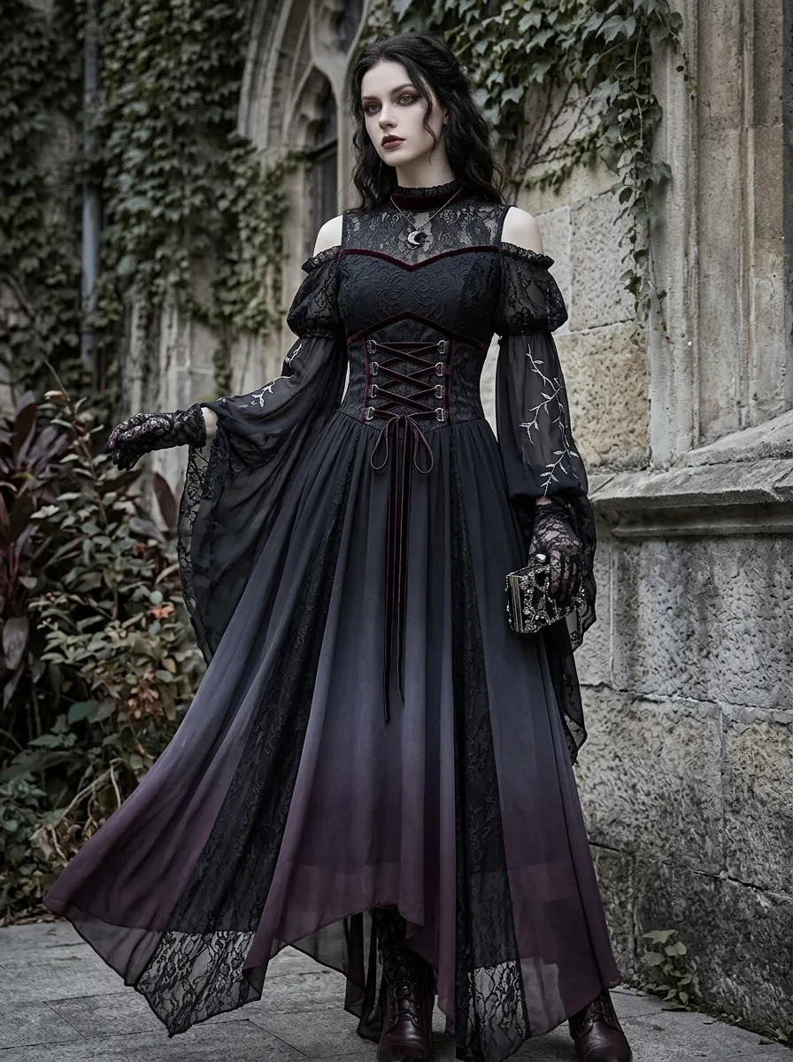 Victorian-Inspired Victorian Corset Lace Collection Women's Gothic Dress