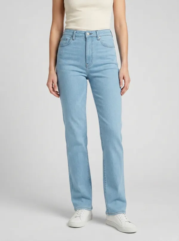 Elegant High-Rise Women's Straight-Leg Jeans