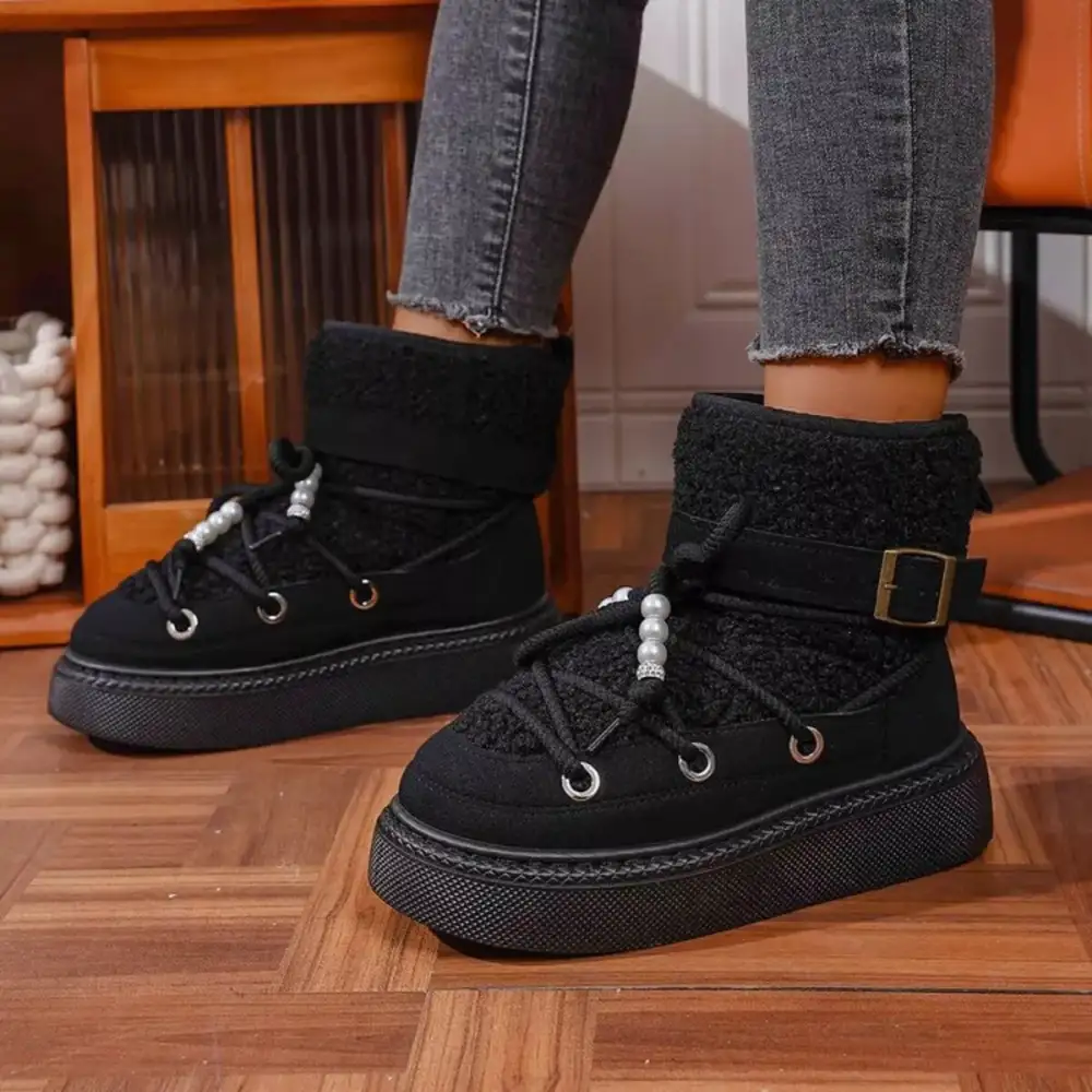Refined Lace-Up Platform Boots