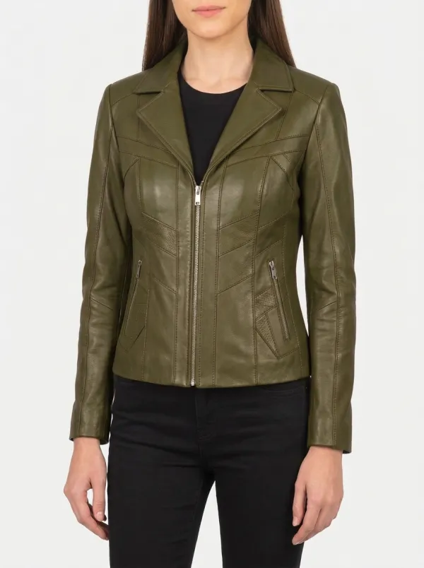 Leather-Look Zip-Up Biker Jacket