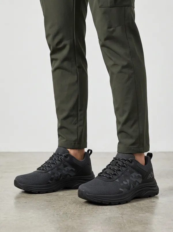 Men's Charcoal Grey Outdoor Mountain Pattern Athletic Sneakers