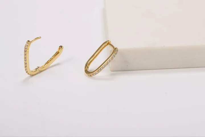Square Shape Squared Hoop Earrings