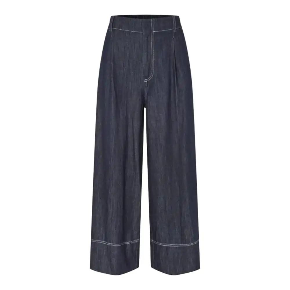 Cropped Wide-Leg Relaxed Women's Trousers
