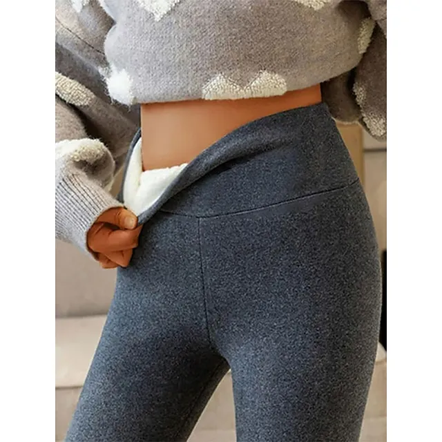 3Pack Women's Fleece Pants Tights Leggings Fleece lined  High Waist Tights Casual / Sporty Athleisure Weekend Yoga Micro-elastic Ankle-Length Tummy Control
