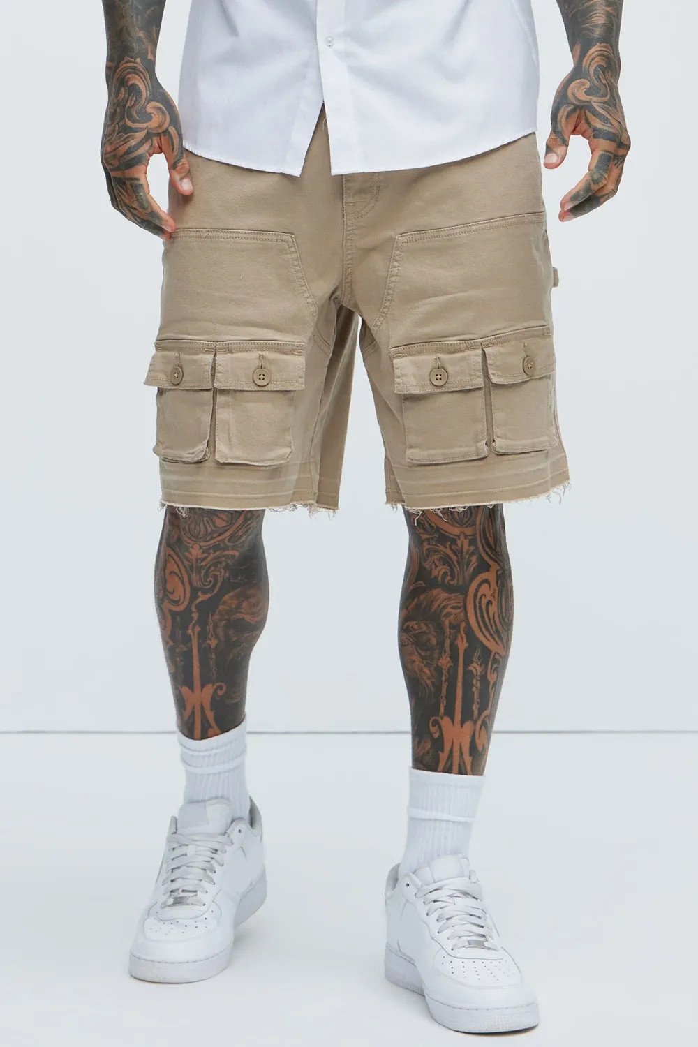 Solid Cargo Relaxed Shorts