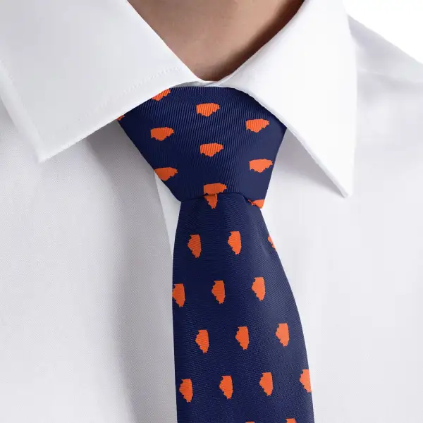 Polished Outline Emblem Pattern Necktie