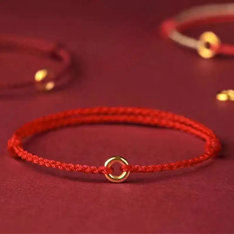 Small Buckle Braided String Adjustable Connection Bracelet Anklet