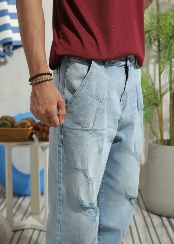 Straight-Leg Ripped Everyday Jeans