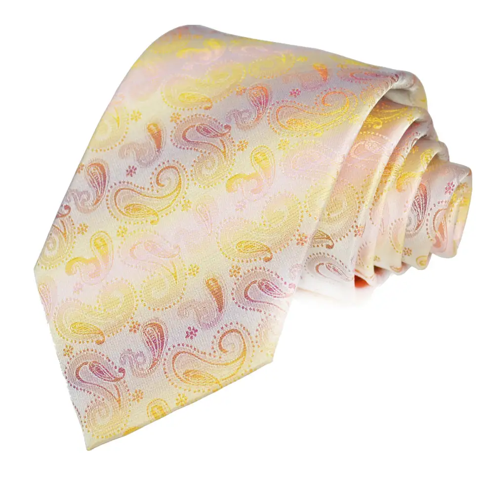 Distinctive Silk Paisley Men's Necktie With Pocket Square