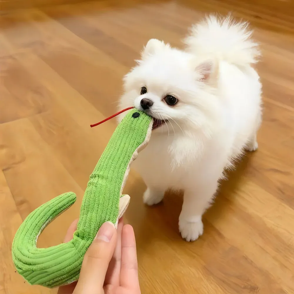 Squeaky Pet Toy Snake Dog Toy Wiggly Snake Chew Toy Teething & Boredom Relief for Small & Medium Dogs