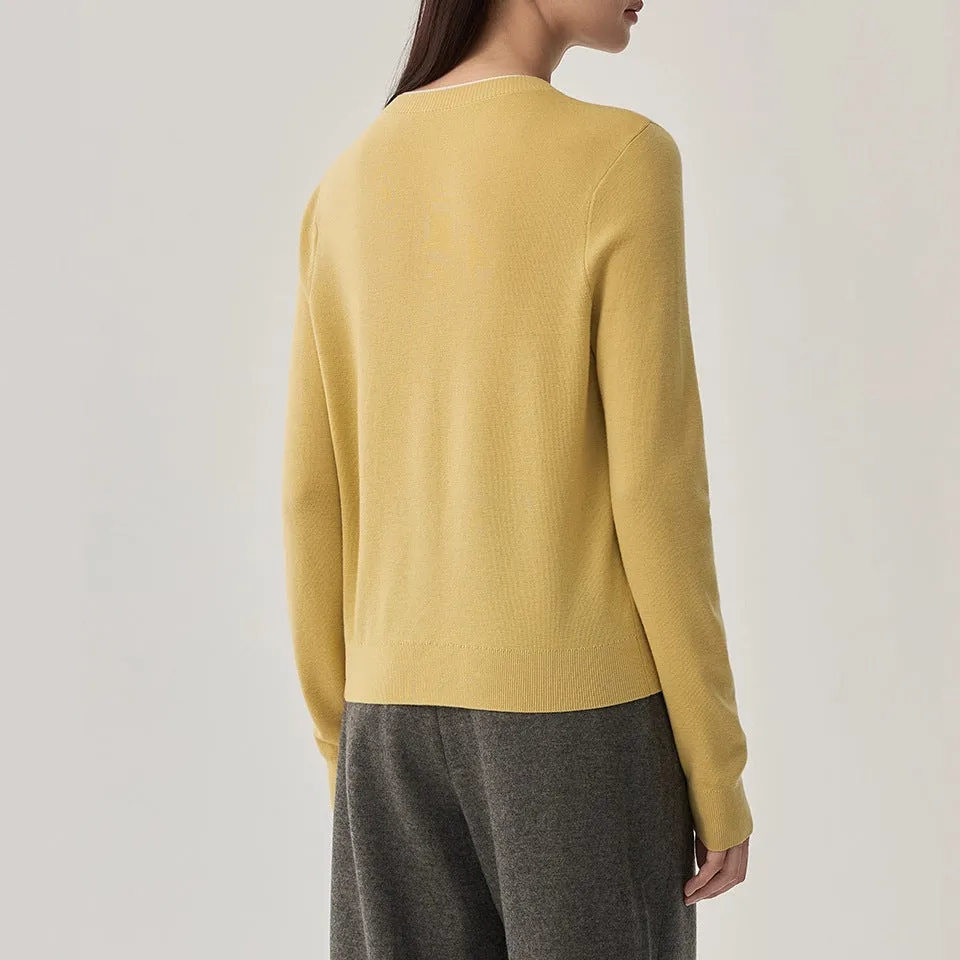 Women's Wool Round-Neck Cardigan