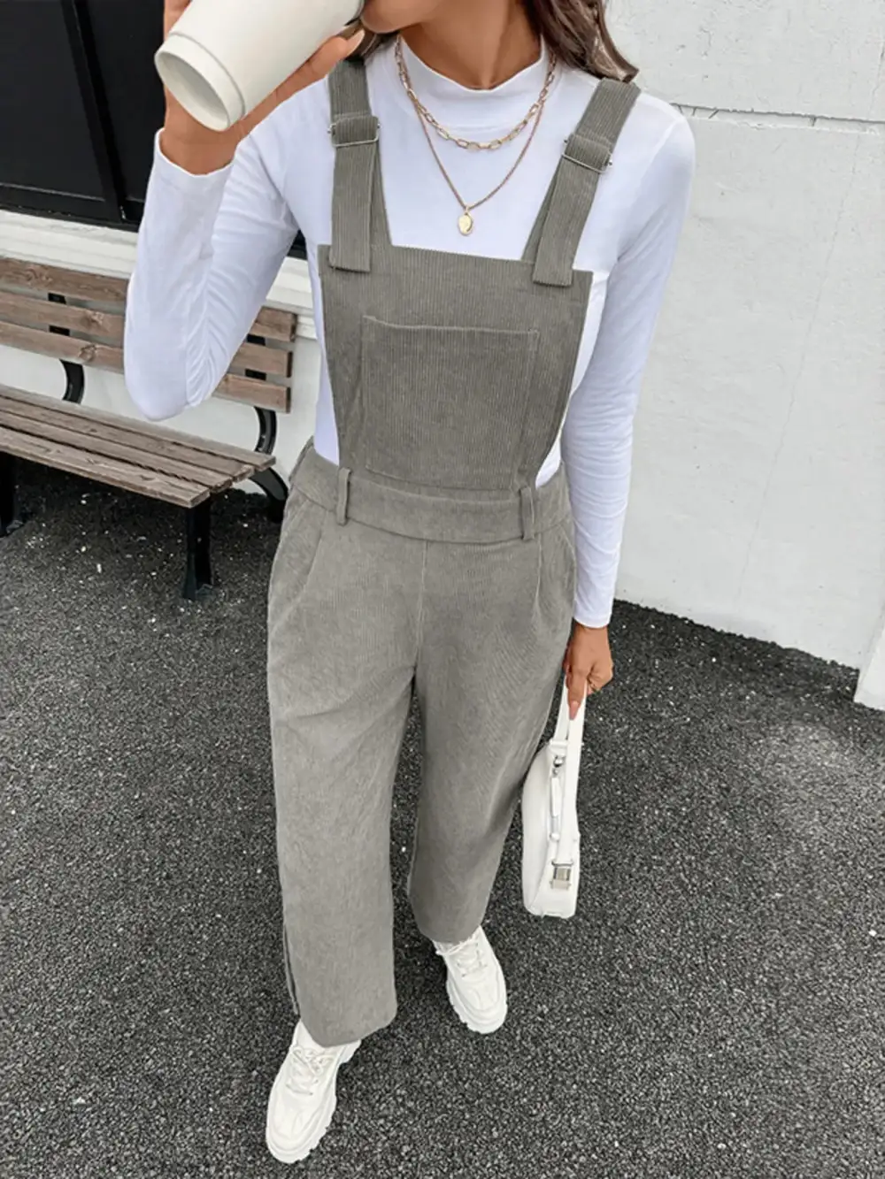 Pocket Side Slit Overalls