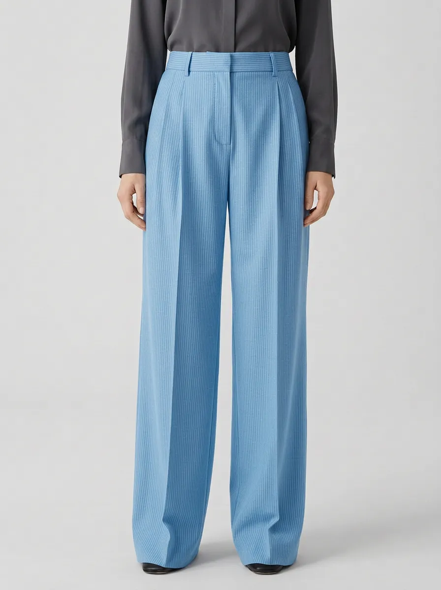 Herringbone High Rise Wide Leg Pants