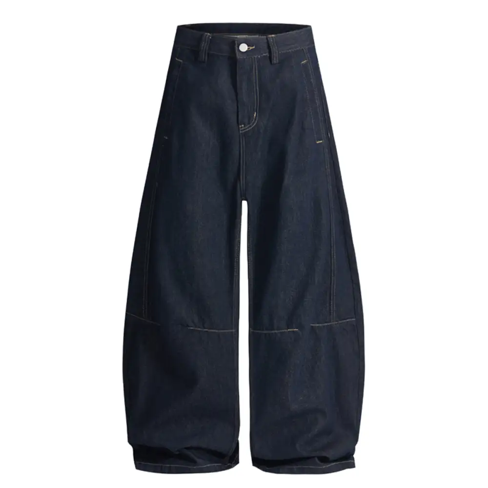 Wide Leg High Waist Patchwork Denim Jeans