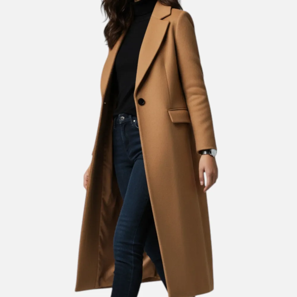 Classic Lapel Collar Longline Coat