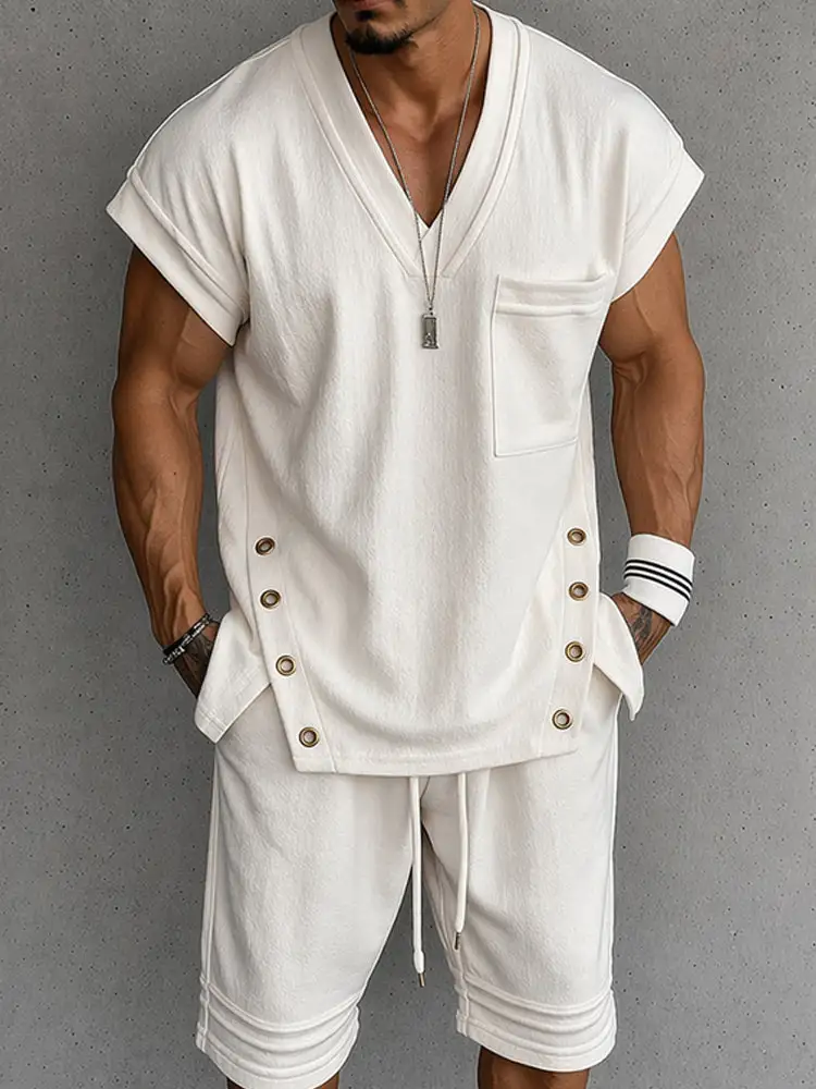 Summer Streetwear Tank Top and Shorts Set