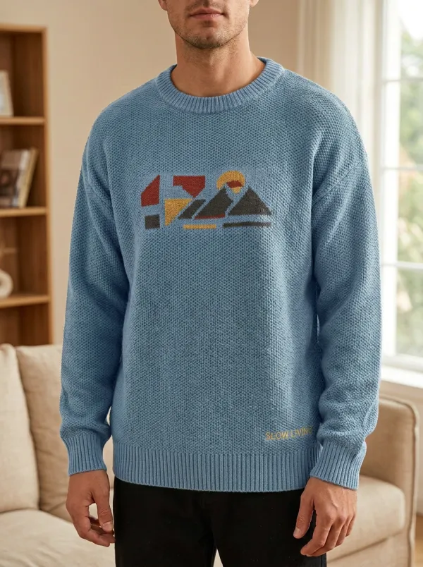 Men's Geometric Mountain Sweater