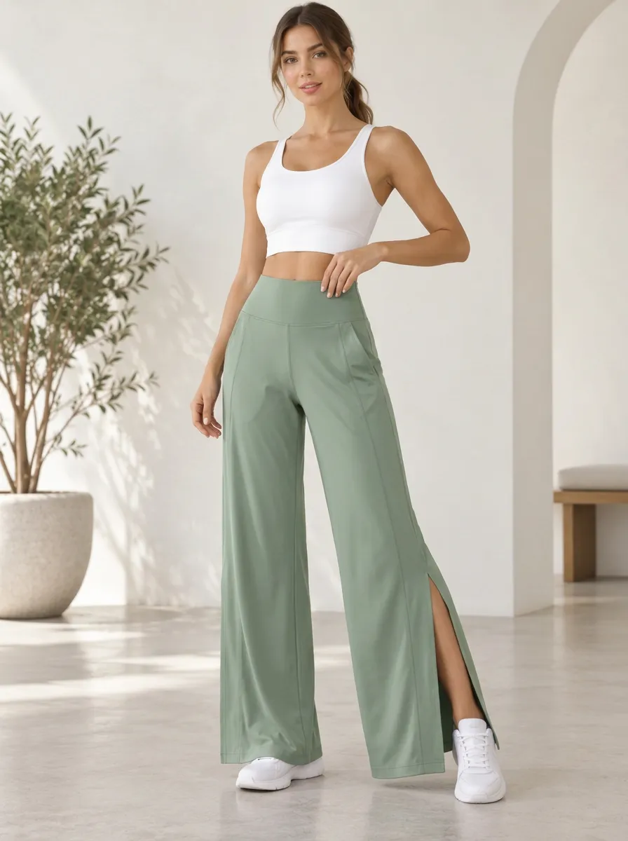 Women's Everyday Active Wide Leg Split Hem Athletic Pants