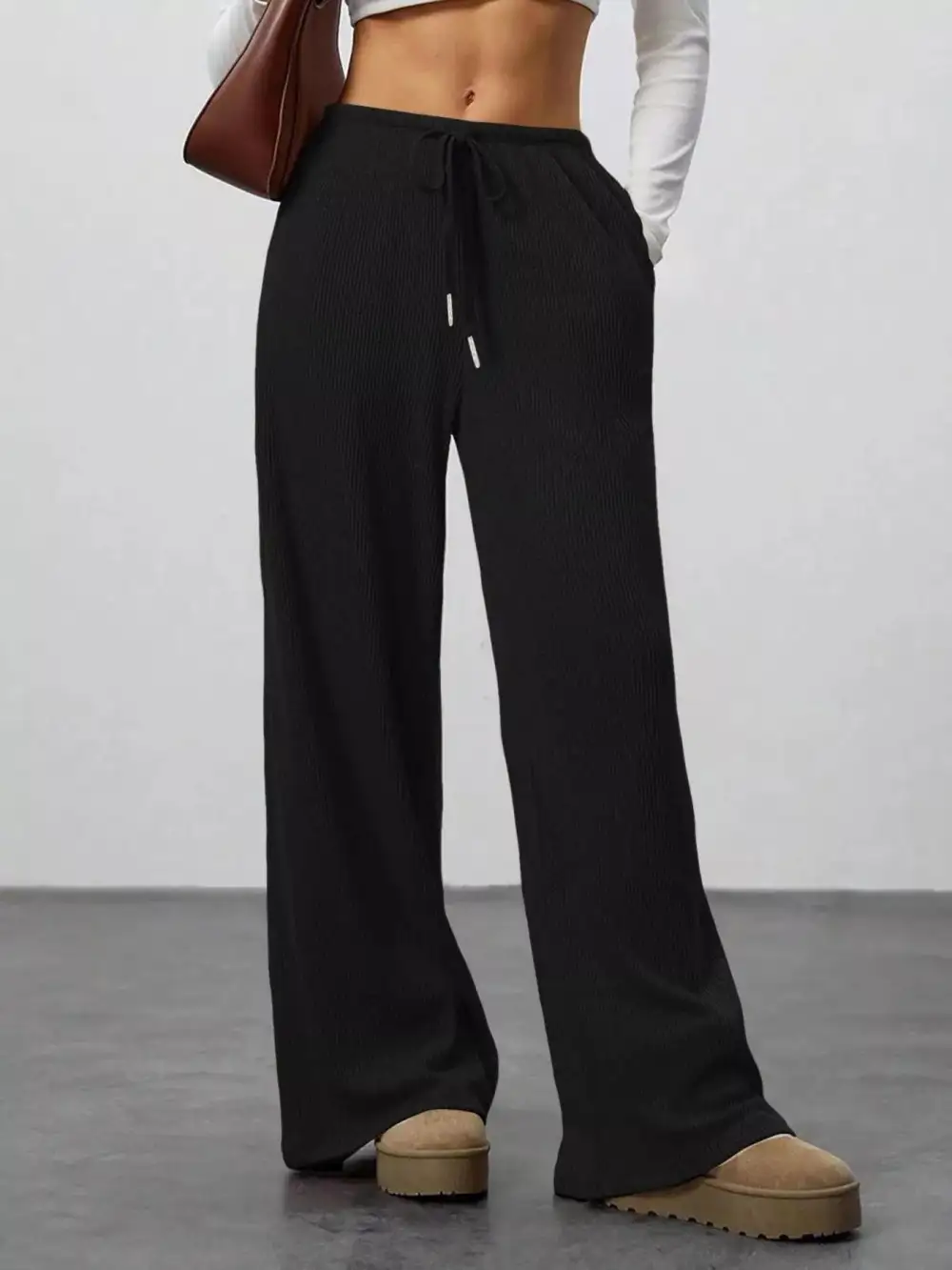 Relaxed Fit Drawstring Pocketed Everyday Pants