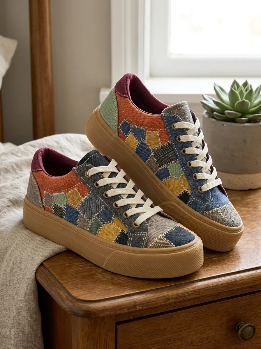 Women's Refined Boho Pattern Patterned Canvas Shoes