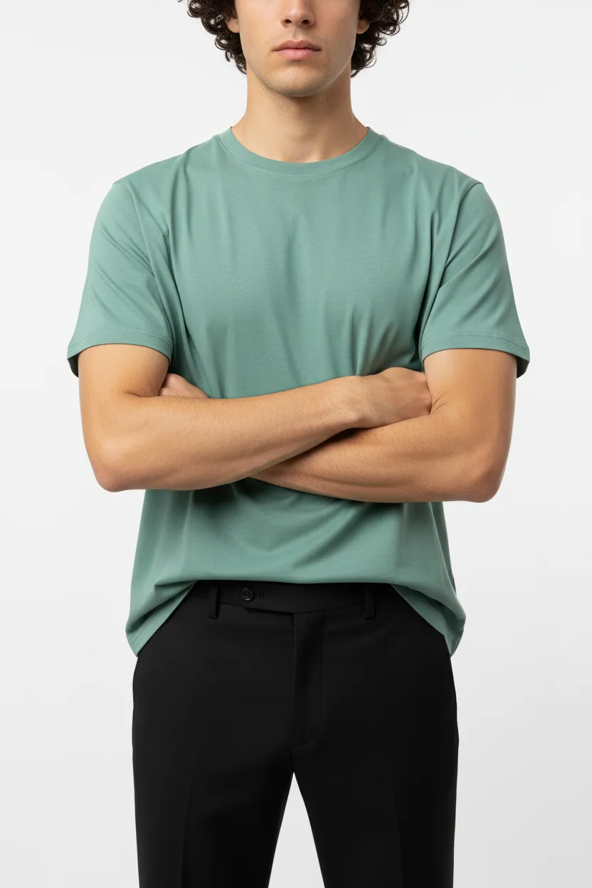 Modern Round Neck Cotton T-Shirt