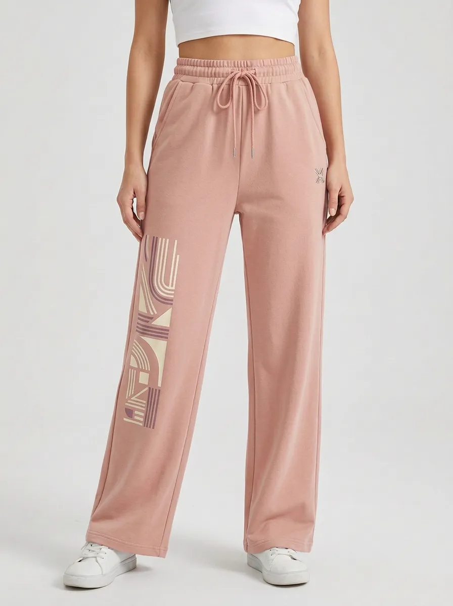 Women's Sage Green Drawstring Waist Wide-Leg Sweatpants