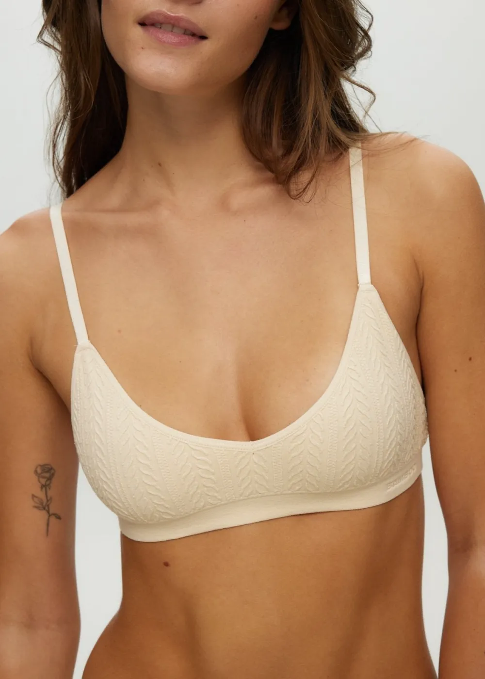 Seamless Cable Texture Triangle Bralette