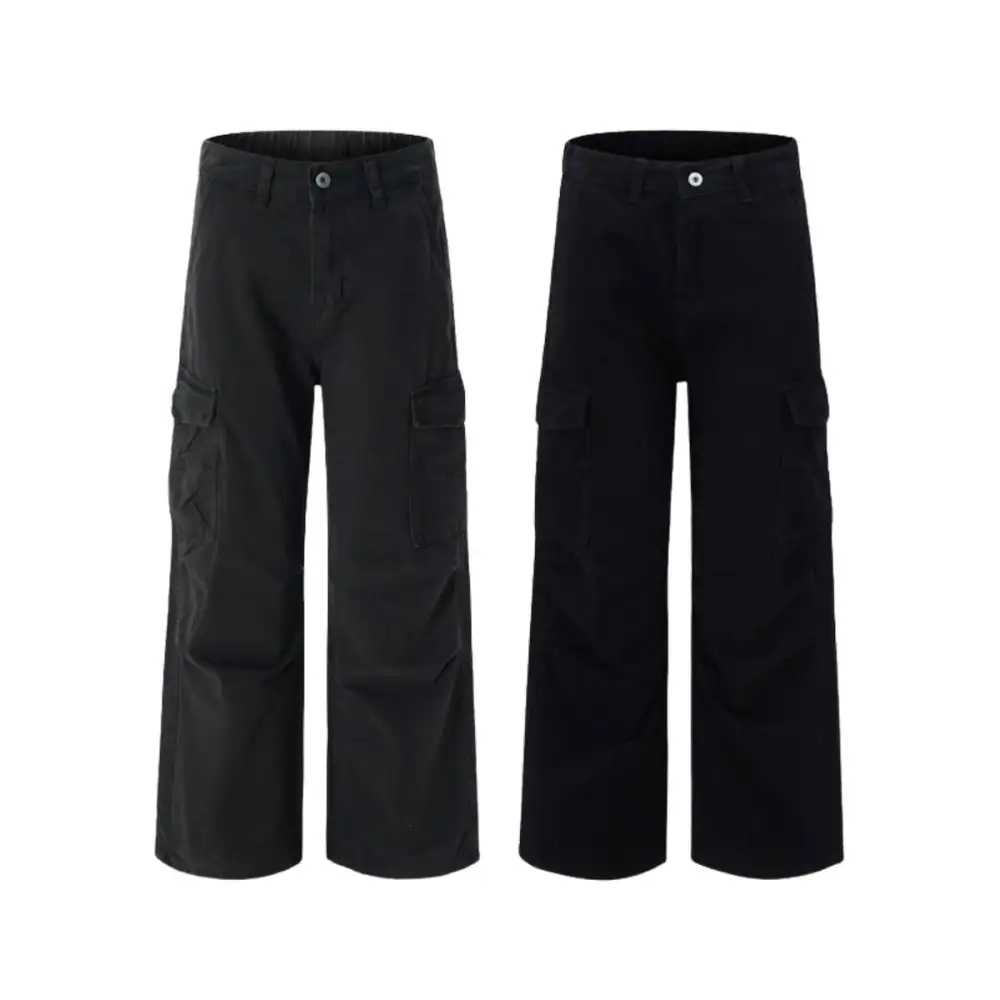 Washed Distressed Relaxed Fit Men's Casual Pants