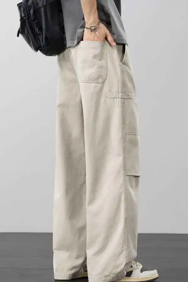 Loose Fit Cargo Pants with Drawstring