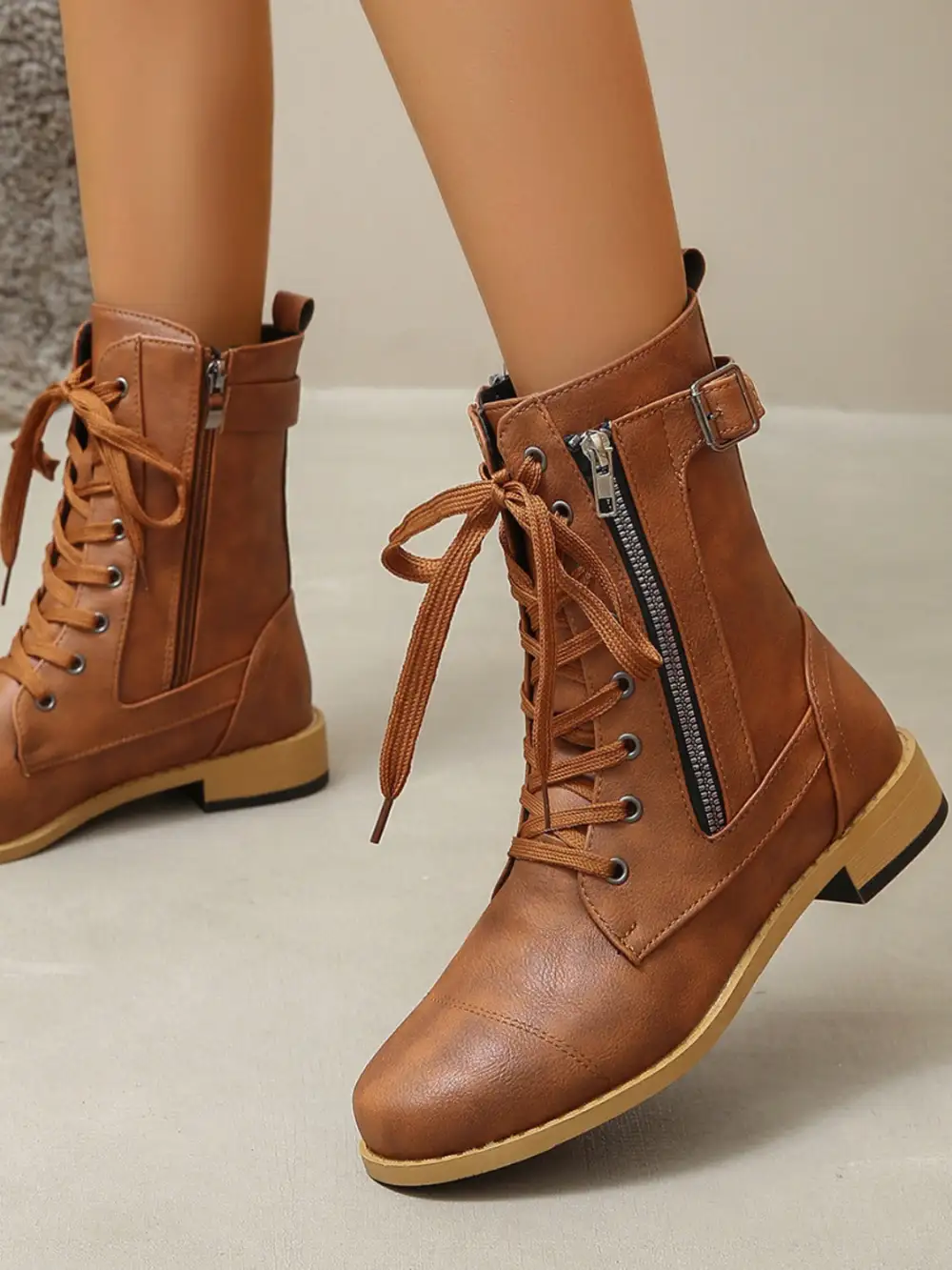Lace Pu Boots