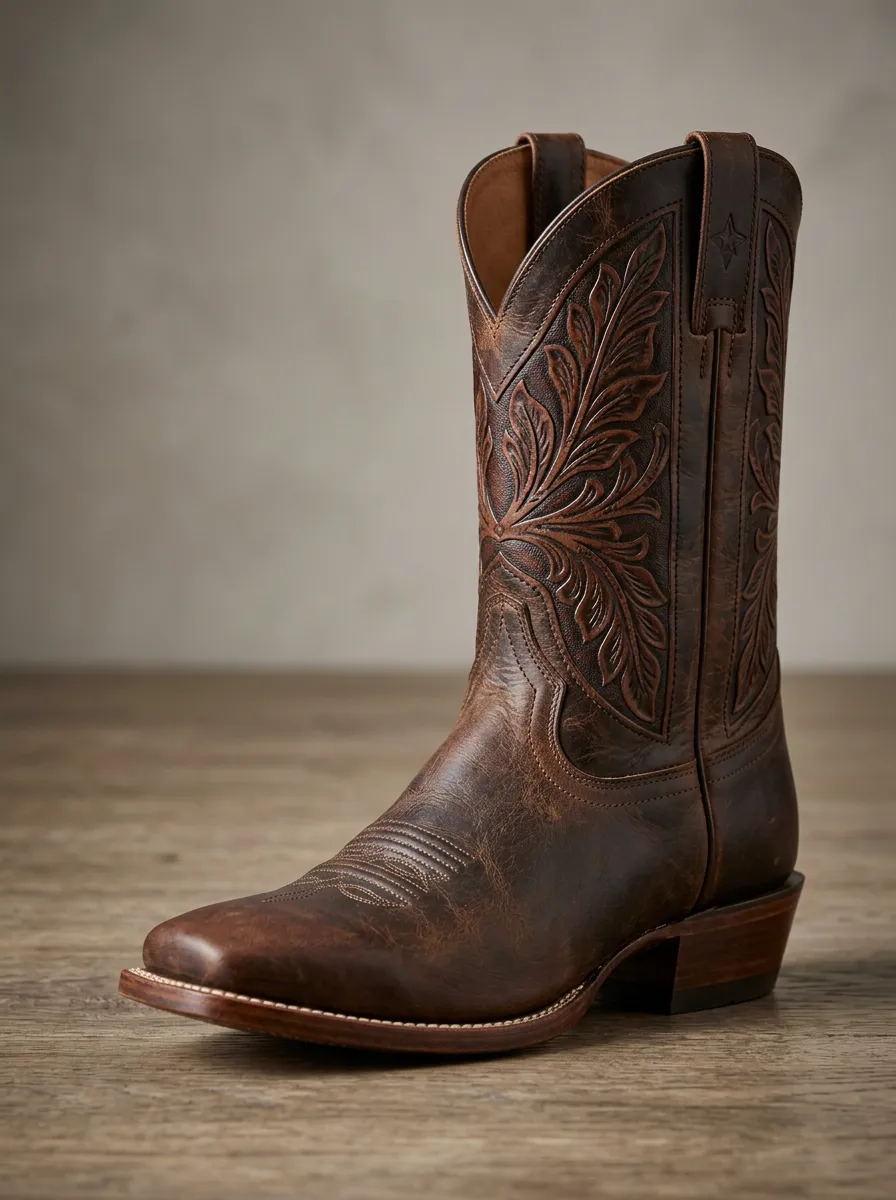 Unisex Western Cowboy Floral Cowboy Boots