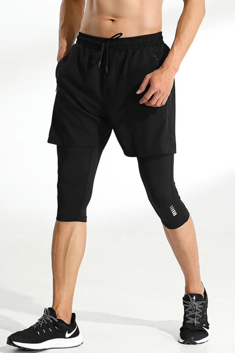 Outdoor Motion Quick Dry Breathable Drawstring Athletic Shorts