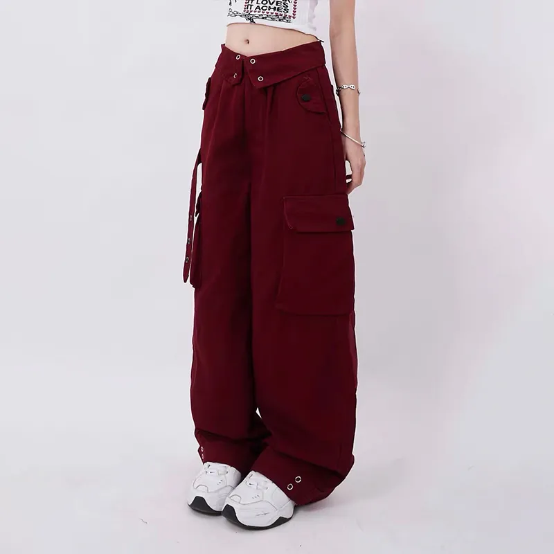 Multi Pocket Wide Leg Cargo Pants