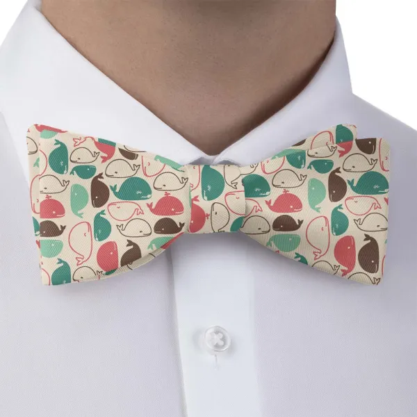 Whales Pattern Bow Tie