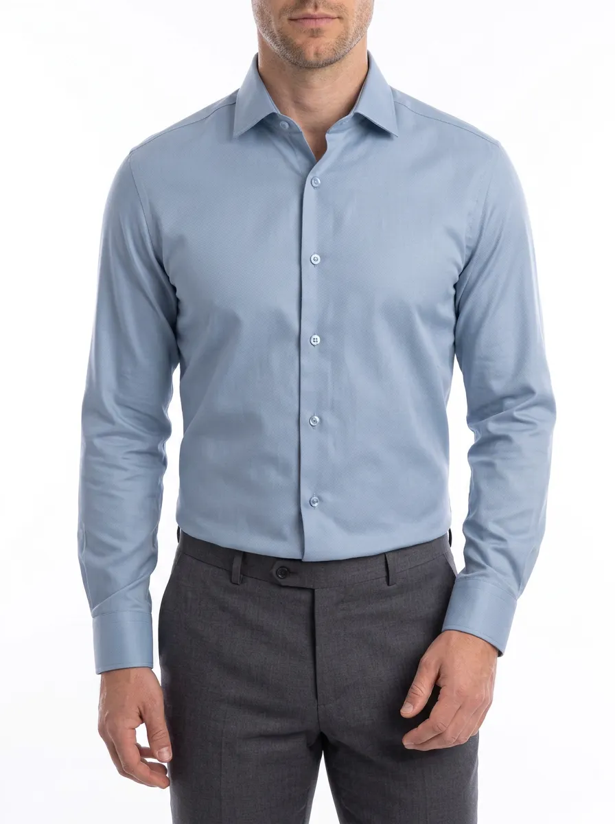 Men's Contemporary Long-Sleeve Solid Dress Shirt