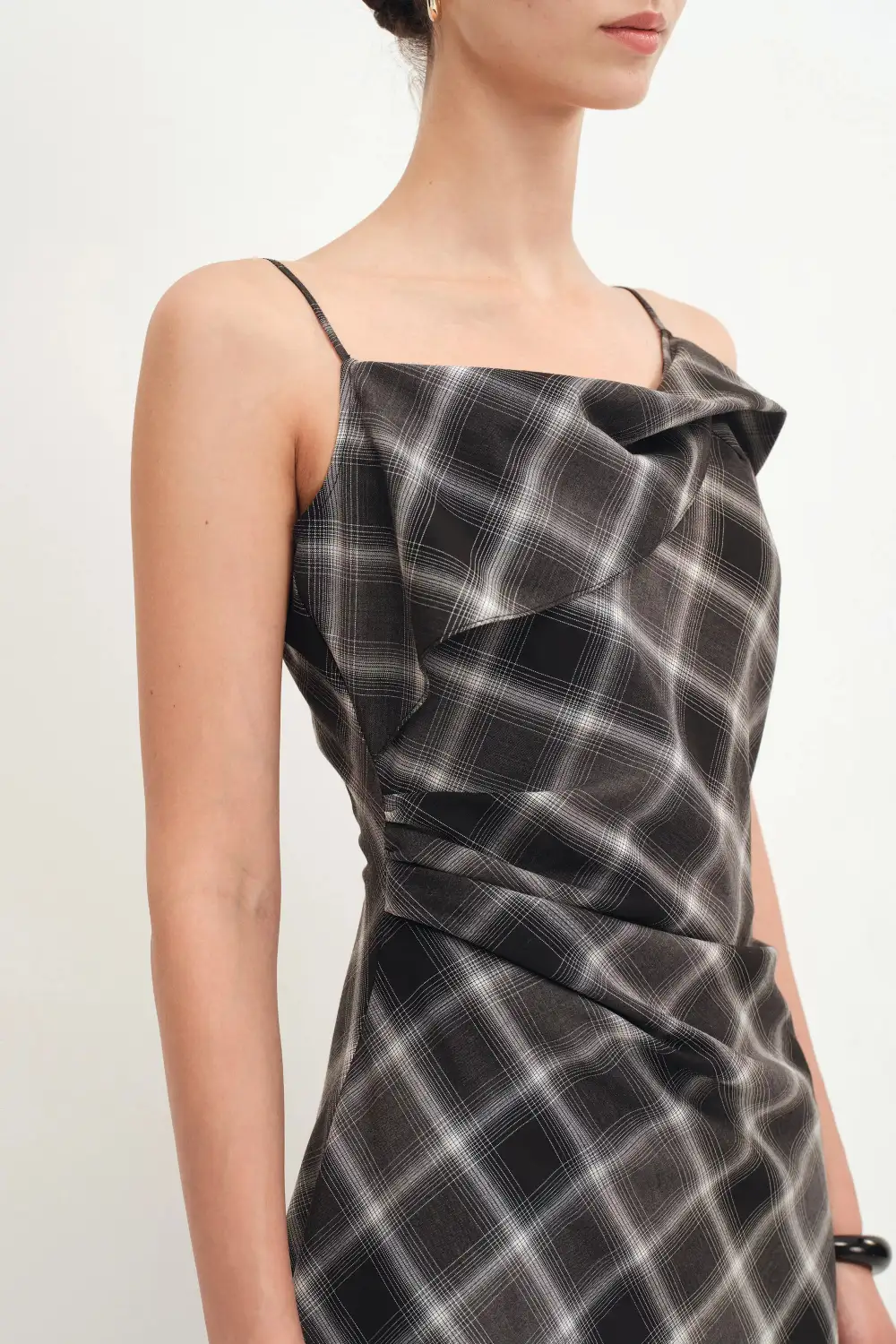 Strap Wool Blend Midi Dress