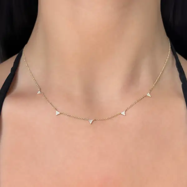 Contemporary Graceful Classic Diamond Necklace